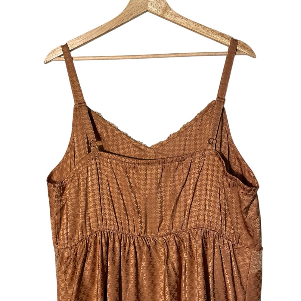 Torrid Shiny Brown Lace-Trim Slip Dress - Picture 5 of 7